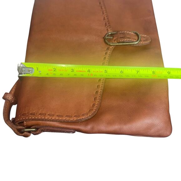 Brown Leather Crossbody Bag – Made in India – Boho Artisan with Beautiful Patina - Picture 8 of 9
